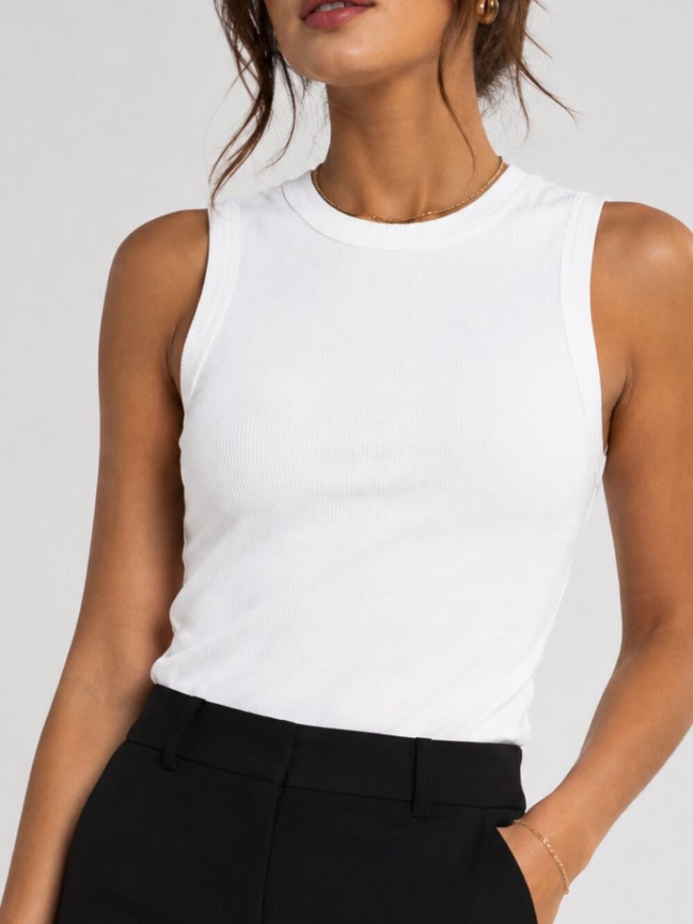NWT women’s Express Seamless Tank Tops white & beige two pack Size Small